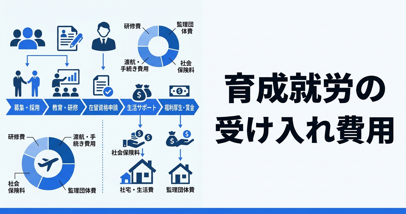 育成就労の受け入れ費用｜企業の総負担額を内訳で解説【監理支援費・送出費・住居費】